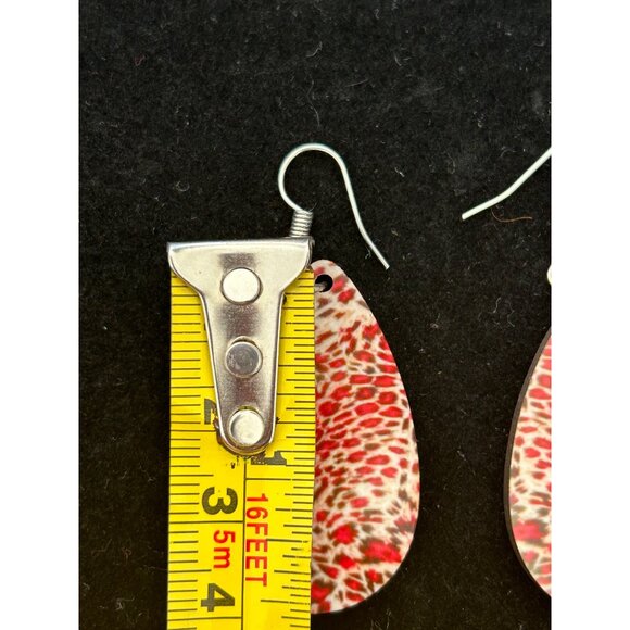 Teardrop Leopard Print Earrings With Hook Fastening - Picture 2 of 2